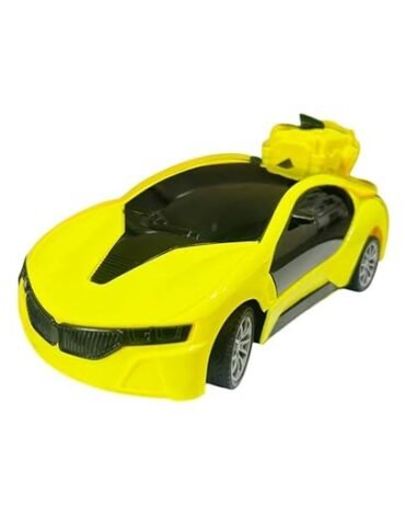 High-Speed Remote Control Car with Real Smoke, LED Lights, Drift & Stunt Mode | Rechargeable RC Toy for Kids & Adults (Yellow)