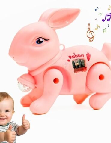 Hoppy Tunes Rabbit Toy for Kids – Musical Light-Up Jumping Bunny Toy for 6-12 Months Babies & 2-5 Year Boys Girls – Talking Rabbit with Dancing, Sound, and Glowing Fun