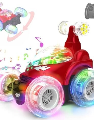 Storio Rechargeable Remote Control Rotating Rolling Stunt RC Car Toys for Kids Off Road Vehicle Toy Cars Kids Monster Truck Rock Climbing Car Toy (Random Colours)