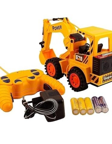 Friction Power Remote Control Full Functional Construction Cheetah Truck JCB Excavator Crawler with Lights Sounds/Outdoor Toys for Boys Girls Kids Above 3 Years(Yellow)