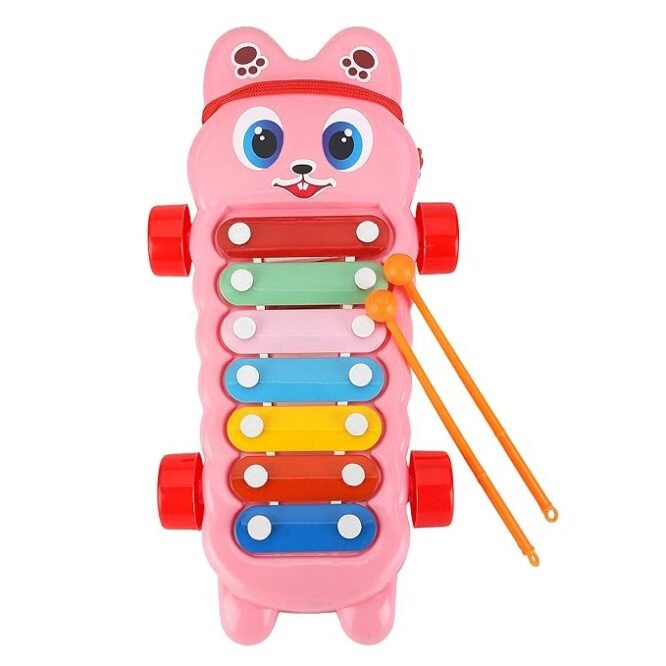 Xylophone Musical Educational Toy for Kid (1-3Year Old) I Toddlers Babies Kids Girls, Boys I 2-in-1 Piano Combined I Safe for Drum Sticks for Fast and Fun Learning for Kid- Pink