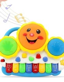Drum Keyboard Musical Toys with Flashing Lights, Animal Sounds and Songs, Multi Color