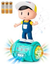Musical Toy for Kids 360 Degree Rotating Dancing Boy Doll Toy with 5d Light & Sound Bump & Go Action Toy for 1 Year Old Kids Boys Girls( Battery Included)